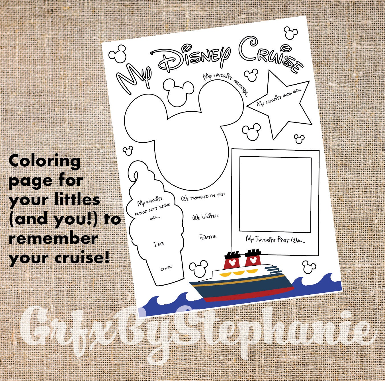 Disney Cruise Ship Coloring Page