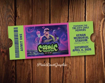 Cosmic Baseball Personalized Printable Tickets, Customizable Sports Event