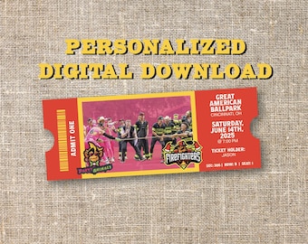 Savannah Bananas Baseball Personalized Printable Tickets, Party Animals VS Firefighters Customizable Sports Event