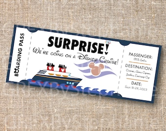 DCL Surprise Mickey Cruise Ticket, Custom Printable Boarding Pass