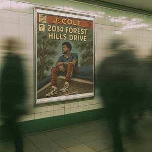 Póster de cómic de J Cole (2014) de Forest Hills Dr. / Descarga digital de rap para pared / Arte imprimible de hip hop / Impresión inspirada en portadas de álbumes (juego de 5)