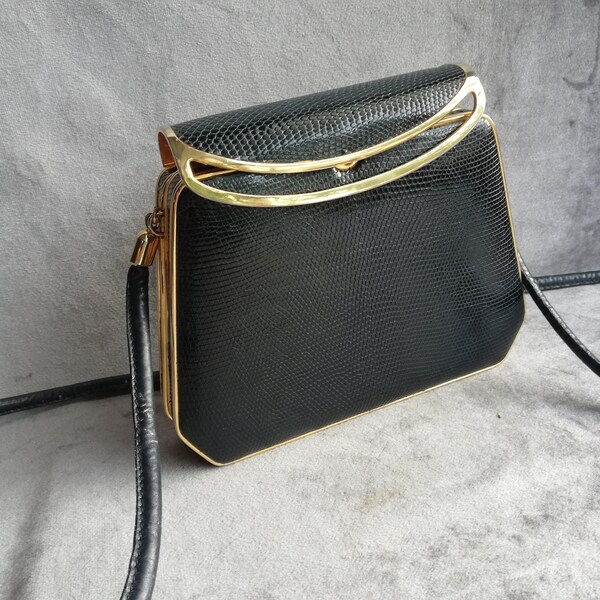Vintage Gold Schwarze Damenhandtasche