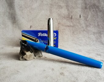 Pelikan, stylo plume Pelikano, stylo plume à cartouche, bleu chrome