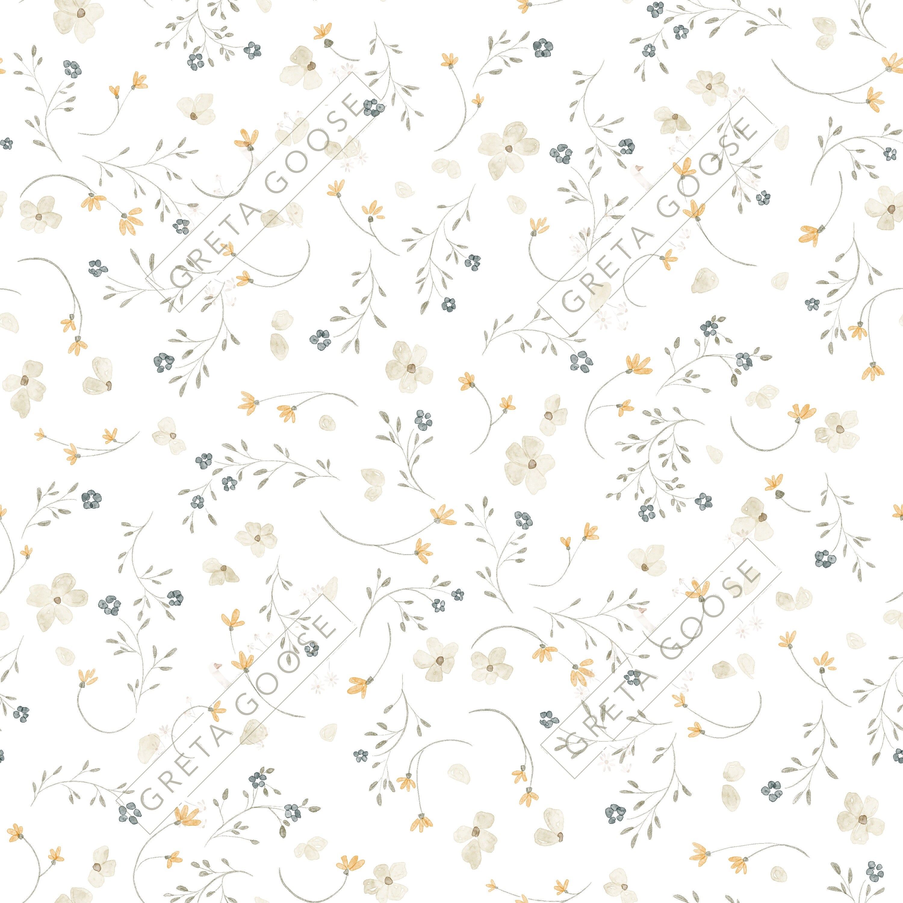 Ditsy Line Pattern Ditsy Florals, Seamless Pattern, Digital Pattern, Floral Pattern for ...