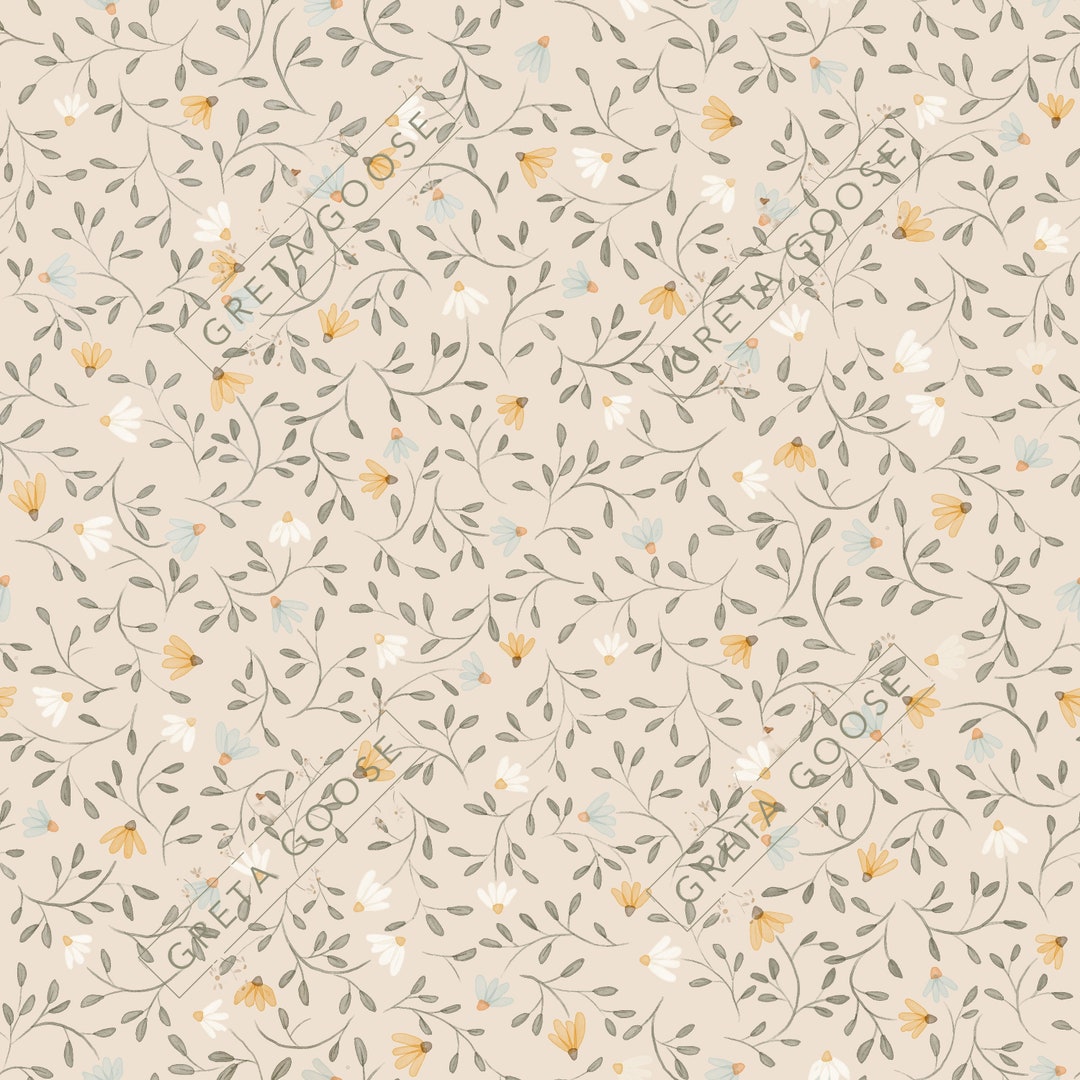 Daisy Girl, Seamless Pattern, Digital Pattern, Floral Pattern for