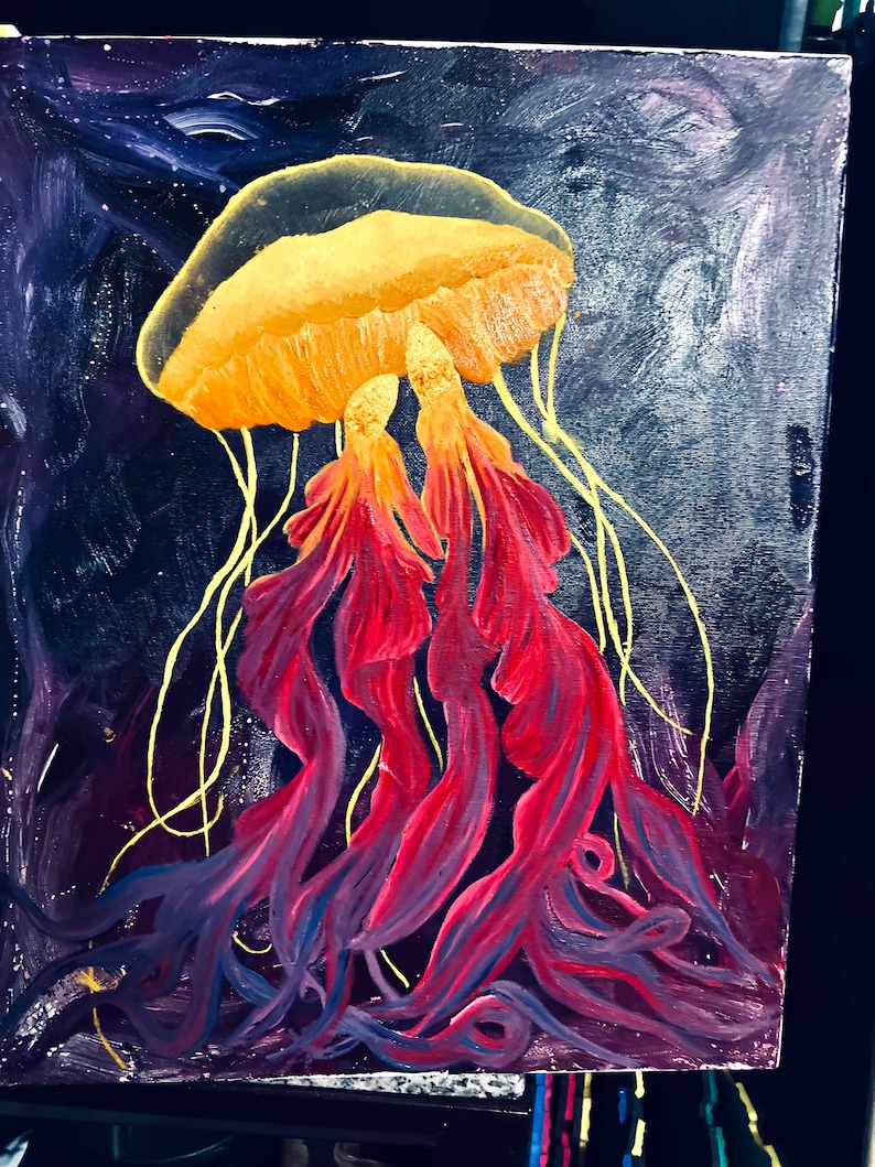 Jellyfish Oil Painting Etsy