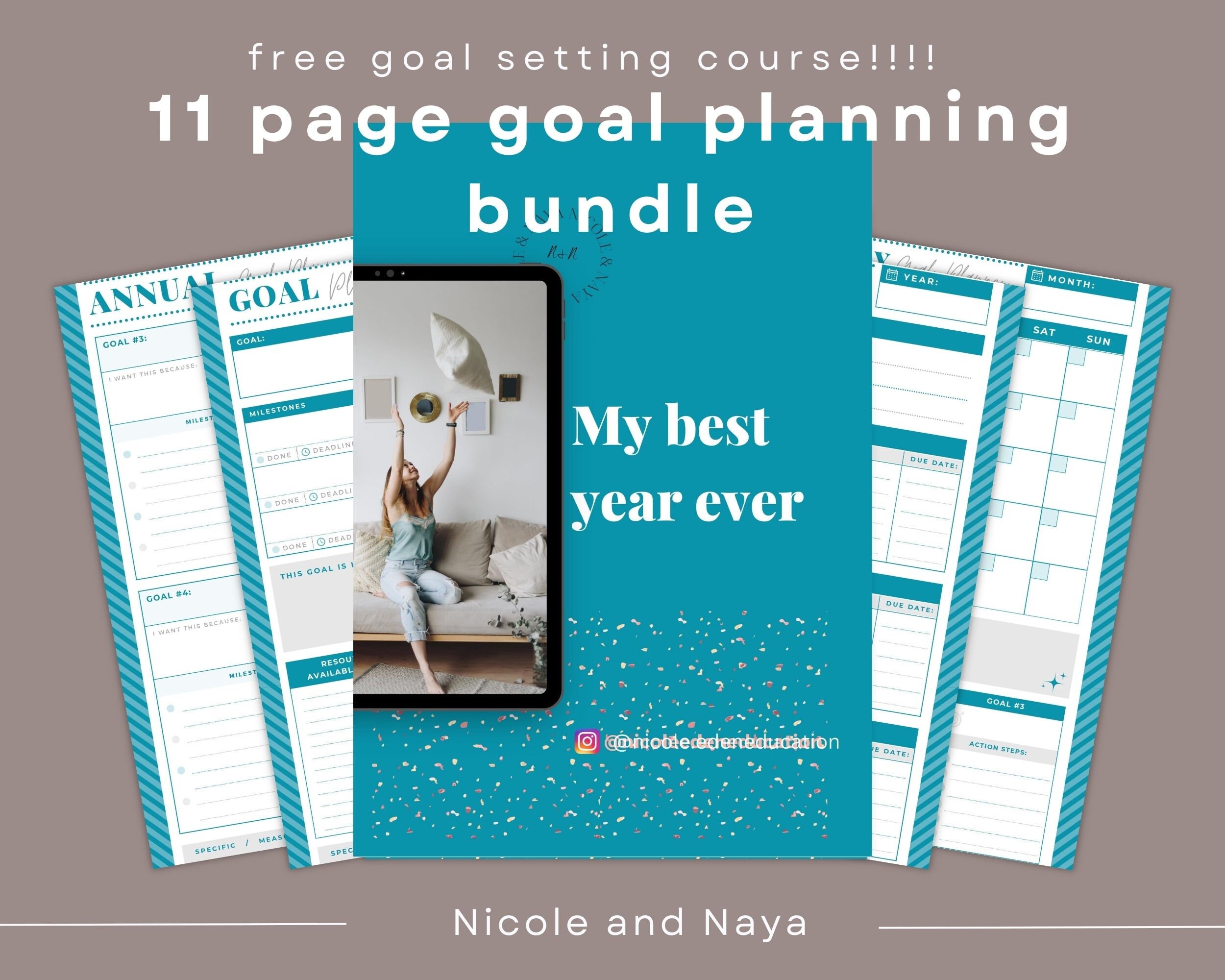 Goal Planner FREE Goal Setting Course Goals Tracker SMART Etsy