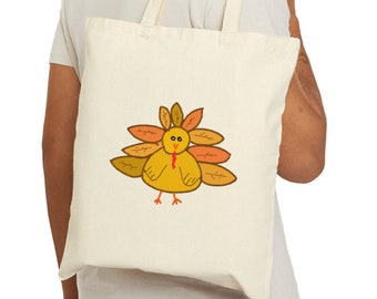Thanksgiving-Einkaufstasche, Türkei-Tasche, Canvas-Einkaufstasche, beidseitig bedruckt