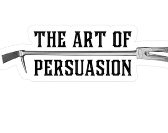 Brandweersticker, The Art of Persuasion, eerbetoon aan de halligan, brandweercadeau, brandweerstickers, water- en uv-bestendig