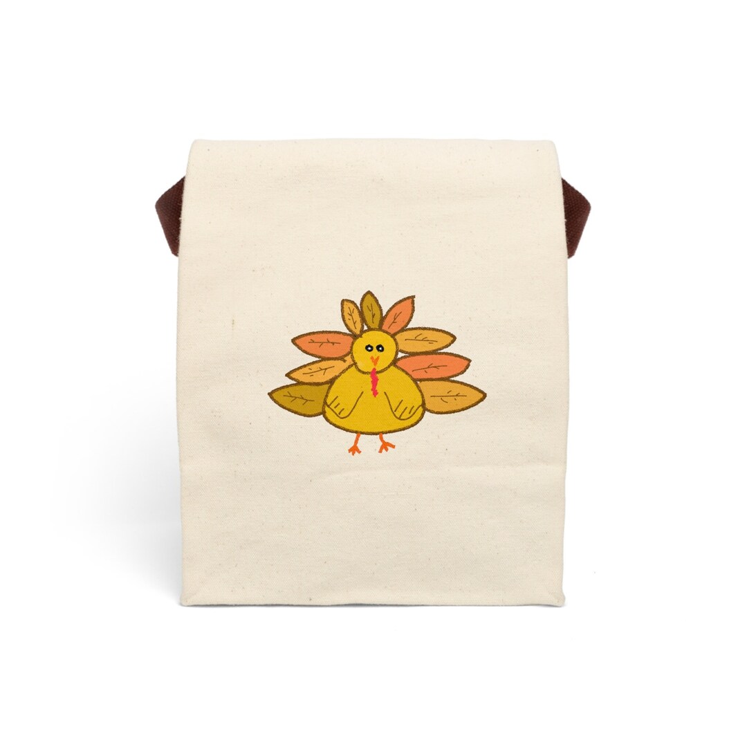 Thanksgiving Canvas Lunch Bag With Strap Turkey Lunch This Etsy