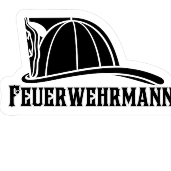 Firefighter Sticker, Feuerwehrmann, German Firefighter, fire department, Fire Chief gift, firefighter Gift, UV and water resistant.