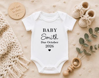 Personalised Pregnancy Announcement Bodysuit | Pregnancy Reveal Babygrow