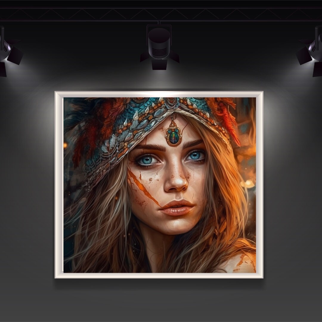 Printable Boho Girl Wall Art, Art, Digital Download, Printable Home