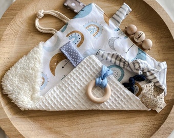 Knistertuch personalisiert Baby Geschenk Geburt Taufe Babyparty Junge Mädchen Schwangerschaft