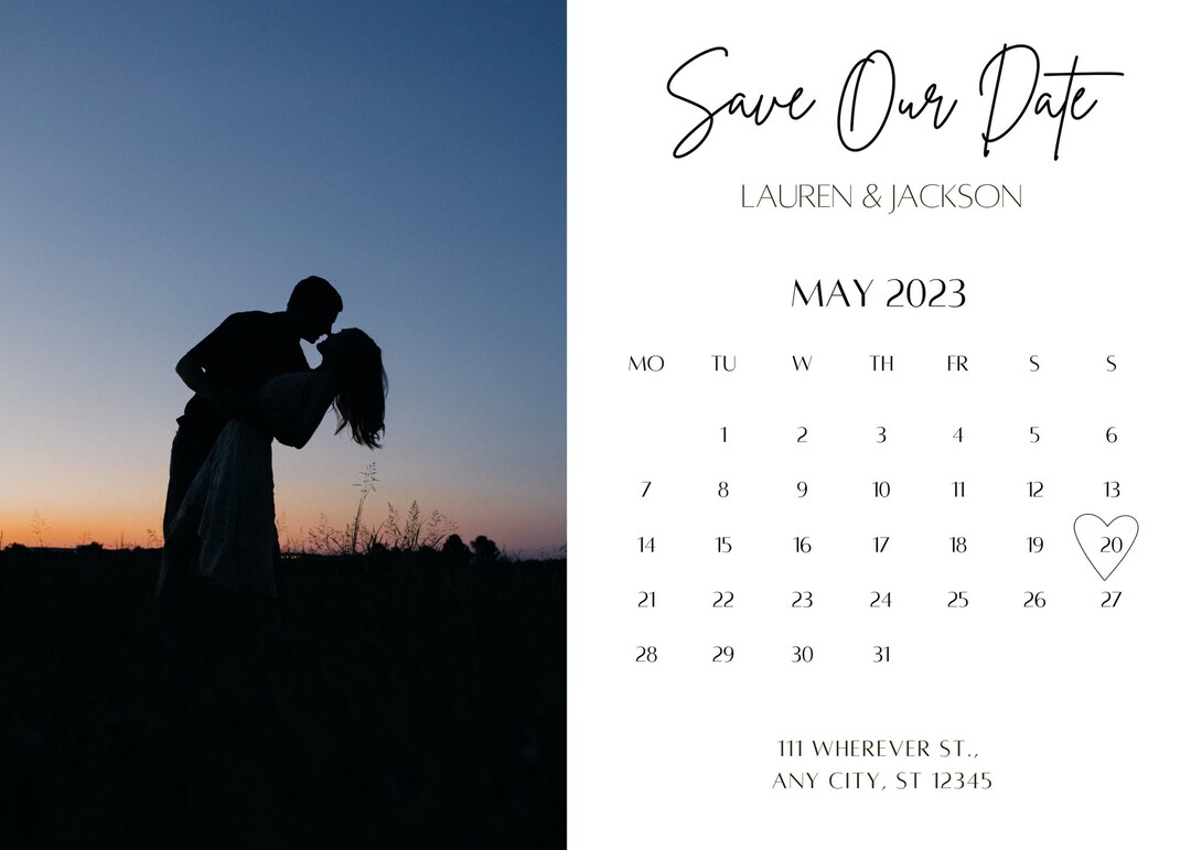Wedding Save the Date Template Customizable Digital Download From