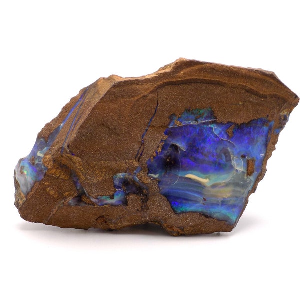 Opal in ironstone matrix. Natural Opal mineral specimen. Native Opal sample. Australian Opal. Queensland Opal fields