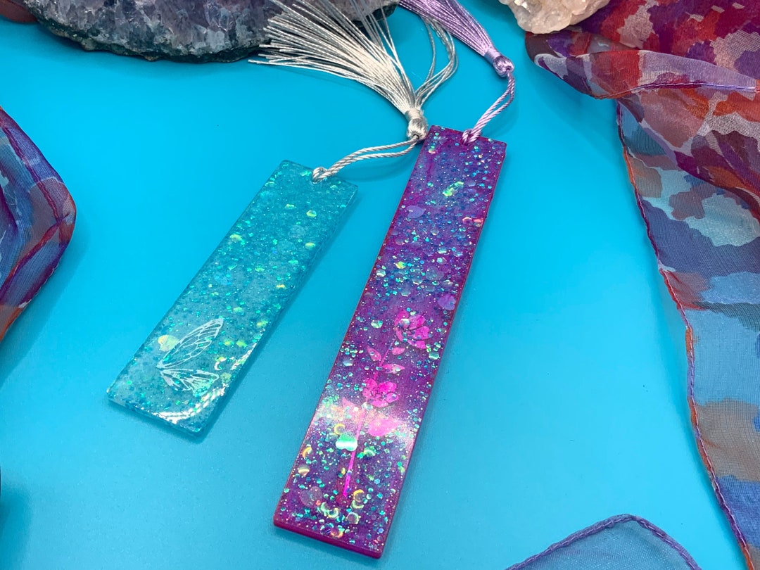 RESIN Bookmark Handmade Epoxy Resin Bookmark Pink Bookmark Green Blue