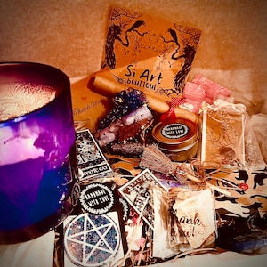 Witch Mystery Box – Gothic Wicca Gift with Crystals, Spell Kits Handmade Treasures | Pagan Self-Care Box for Birthday, Rituals & Witchcraft