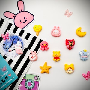Pegatinas 3D kawaii con parte posterior plana con pegatina adhesiva en la parte posterior para manualidades, álbumes de recortes, cuadernos, nevera, teléfono, dormitorio, portátil, decoración para adolescentes en 3D