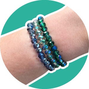 Crystal Beaded Bracelet: Adjustable Turquoise Blue Friendship Bracelet