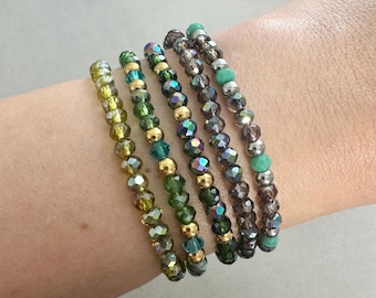 Green Crystal Beaded Bracelet