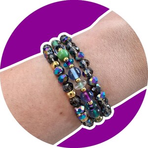 Multicolor Crystal Beaded Bracelet: Adjustable Stainless Steel Friendship Bracelet