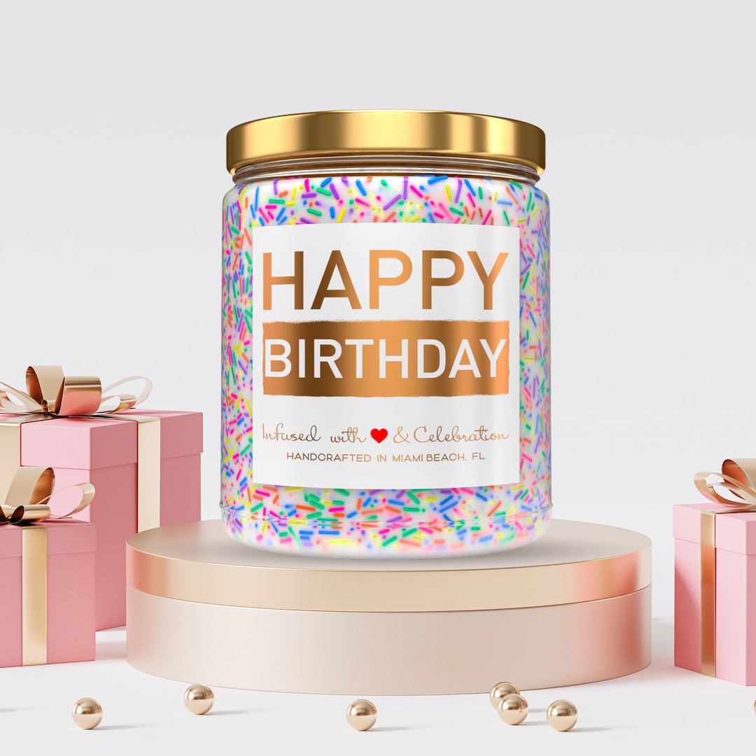 Birthday Gift Happy Birthday Candle With Sprinkles Birthday Gift Candle
