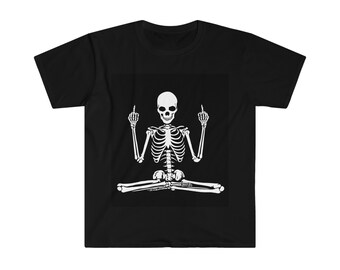 Skelett Mittelfinger Lustig Unisex T-Shirt