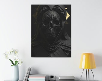 Kintsugipunk Vantablack Mask | Canvas | AI Art