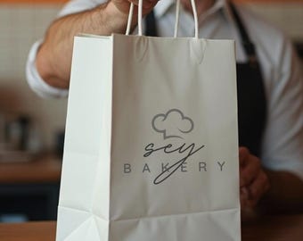 Custom Logo Brown Kraft Bags | Eco-Friendly Branded Packaging | Personalized Natural Paper Bags with Handles | Bulk Wholesale Retail Bags