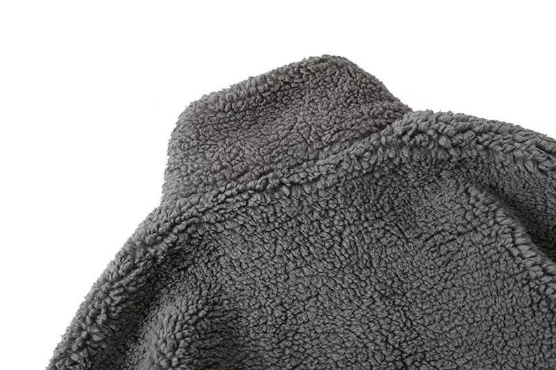 Streetwear Fluffy Fleece Jacket Etsy