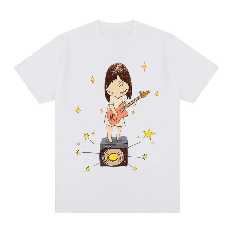Yoshitomo Nara Paintings« Guitar Girl » - Impression sur toile - Décoration murale japonaise - Décoration murale moderne - Sans cadre
