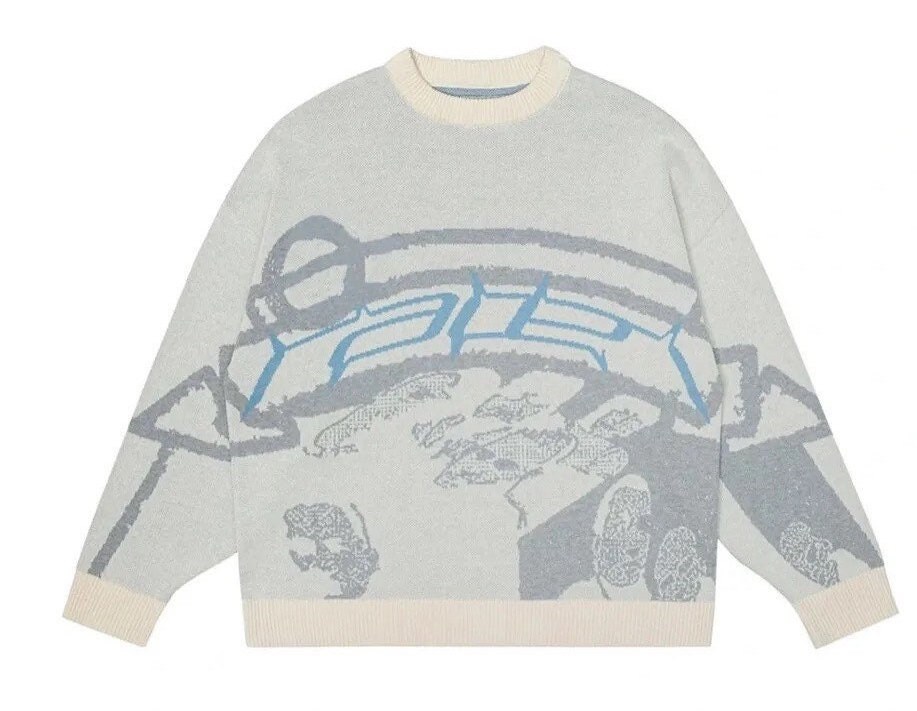 Graphic Knit Sweater Etsy UK