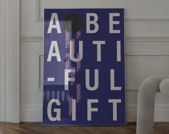Typographic Heartbreak Poster Print, Modern Living Room Decor (Digital Download)