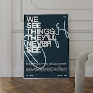 Live Forever by OASIS Poster, DIGITAL DOWNLOAD, Type Poster, Oasis Song lyric print, we see things they&#39;ll never see, live forever, poster