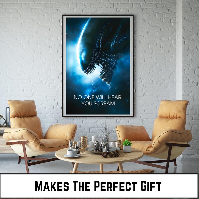 Alien Horror Art Print - Sci-fi Xenomorph Poster With Dark Humor ...