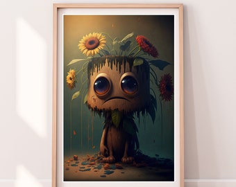 Trieste bloem Ai gegenereerde kunst | AI-gegenereerde kunstprint, AI-kunstprint, bloemenkunst aan de muur, unieke kunst, ai-muurkunst, digitale kunst AI, posterprint