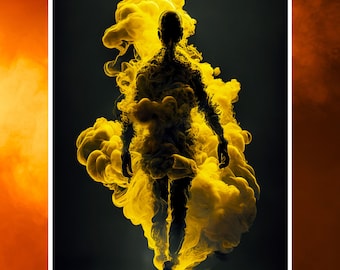 Surrealistische rook kunst aan de muur | AI-gegenereerde digitale print, Ai Art, Unique Home Decor, Instant Download, Surreal Wall Art, Surreal Art Print