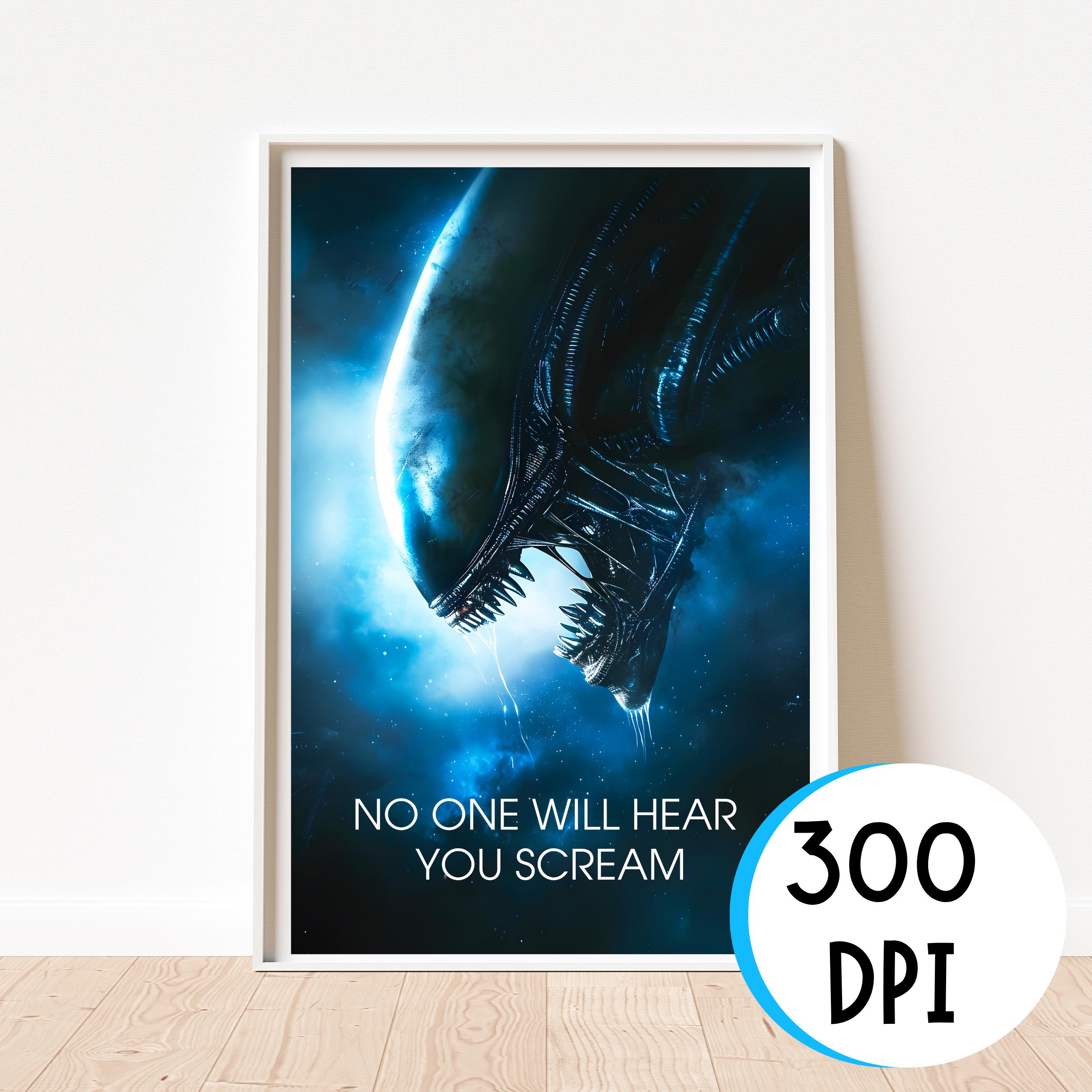 Alien Horror Art Print - Sci-fi Xenomorph Poster With Dark Humor ...