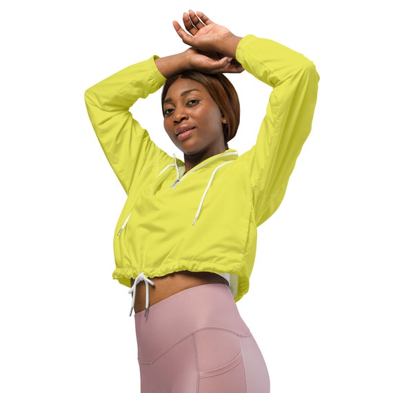 Yellow cropped shop windbreaker