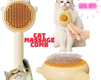 Cat Massage Comb for a Groomed and Happy Fur Baby! Perfect for pet lovers and groomers. Gentle, efficient, and cat deshedding brush.