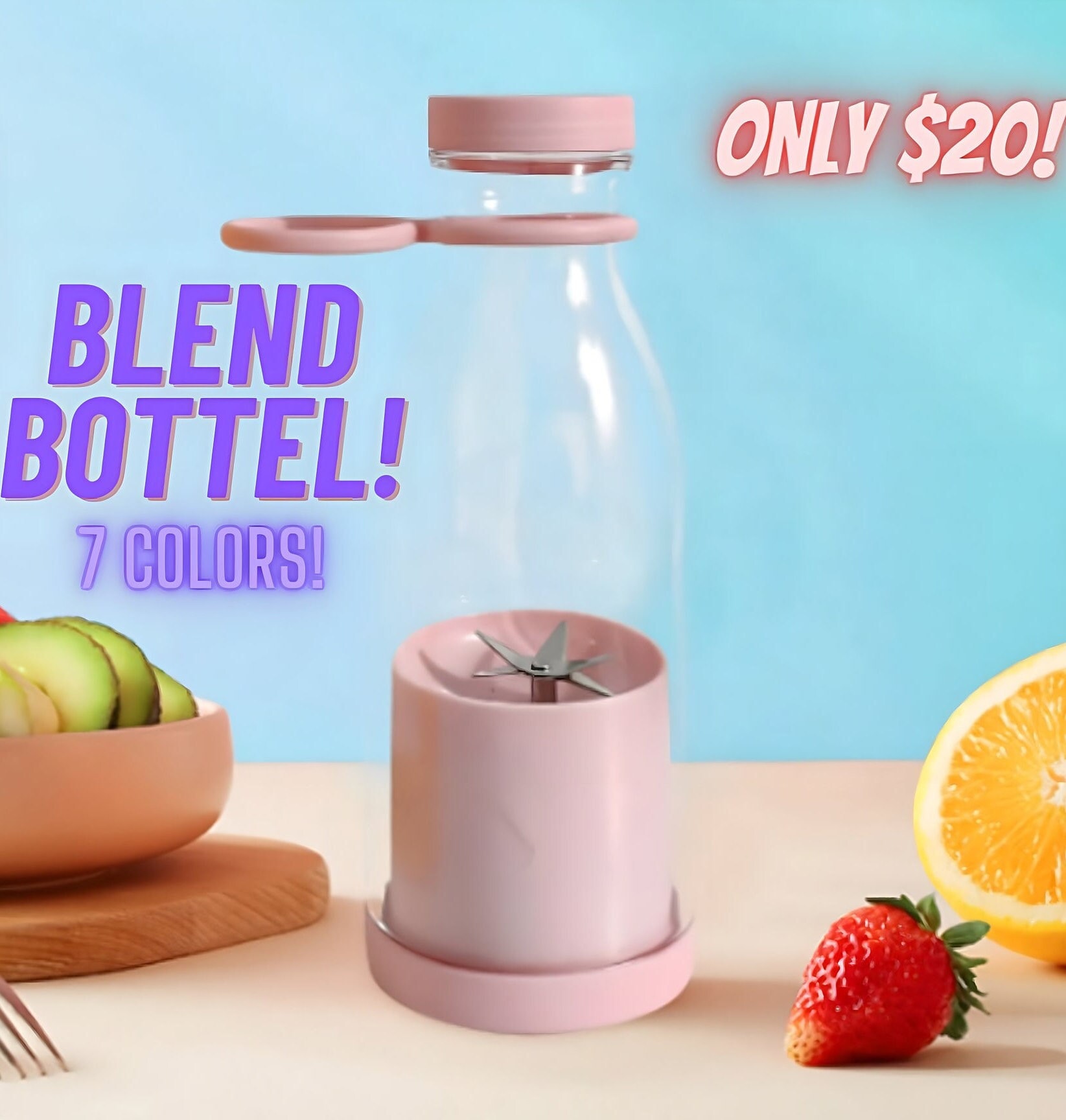 Hemoton 1pc Portable Juicer portable blender mini juicer hand juicer mini  mixer blender battery operated blender portable USB blender Mini Fruit