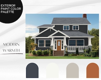 Modern Warmth Exterior Paint Palette, Whole Home Color Scheme (PDF)