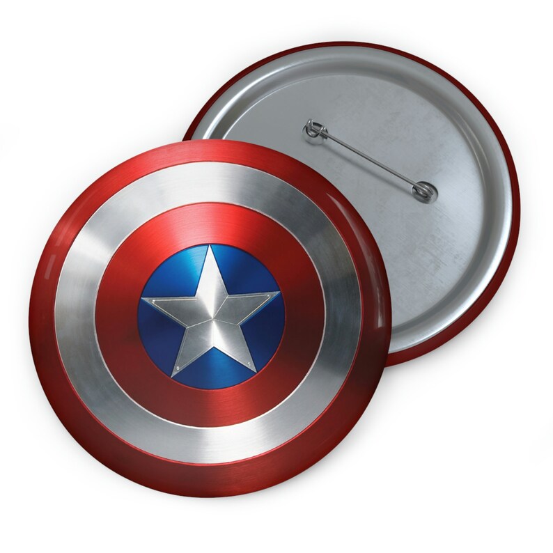 Captain America Shield Pin Button Badge - Etsy