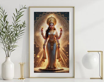 42 láminas de arte mural espiritual hindú: descarga digital instantánea / Decoración para sala de yoga / Pósteres de mandalas y dioses / Set de arte imprimible de meditación