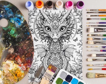 Mandalas digitales para colorear: imprimibles relajantes para adultos y niños / Acceso instantáneo