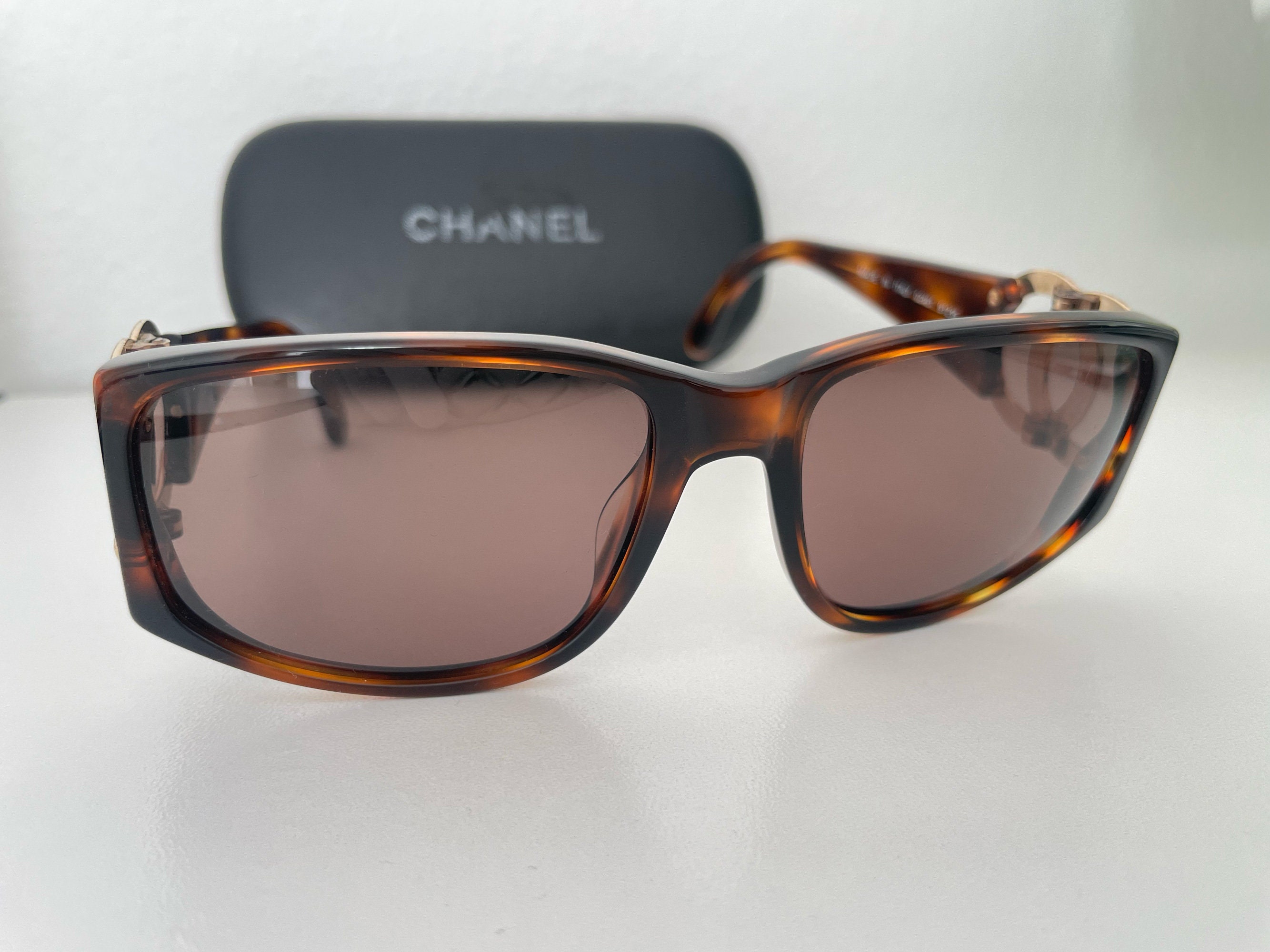Authentic Vintage CHANEL Sunglasses | Y2K Retro Style | CC Gold