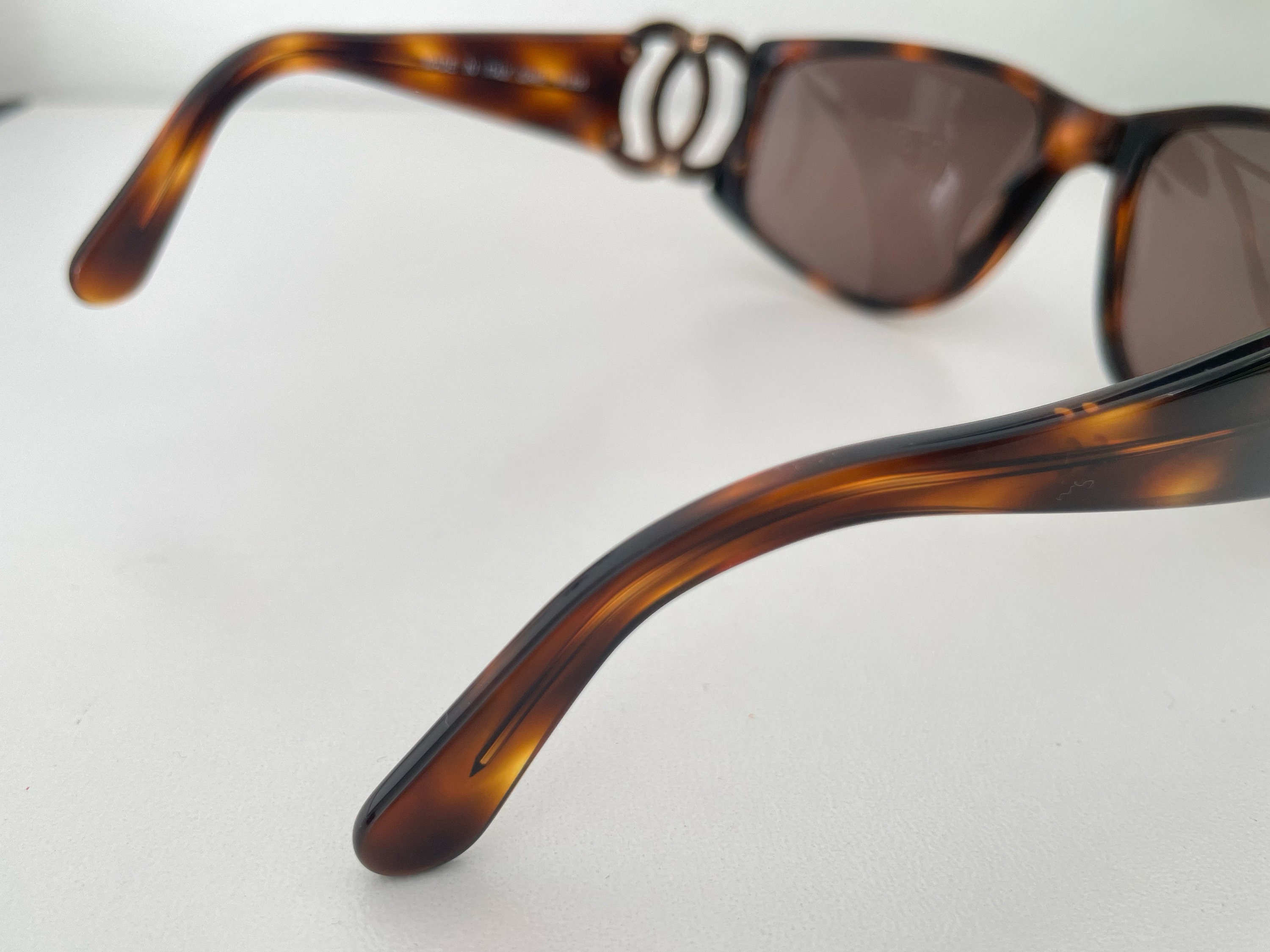 Authentic Vintage CHANEL Sunglasses | Y2K Retro Style | CC Gold