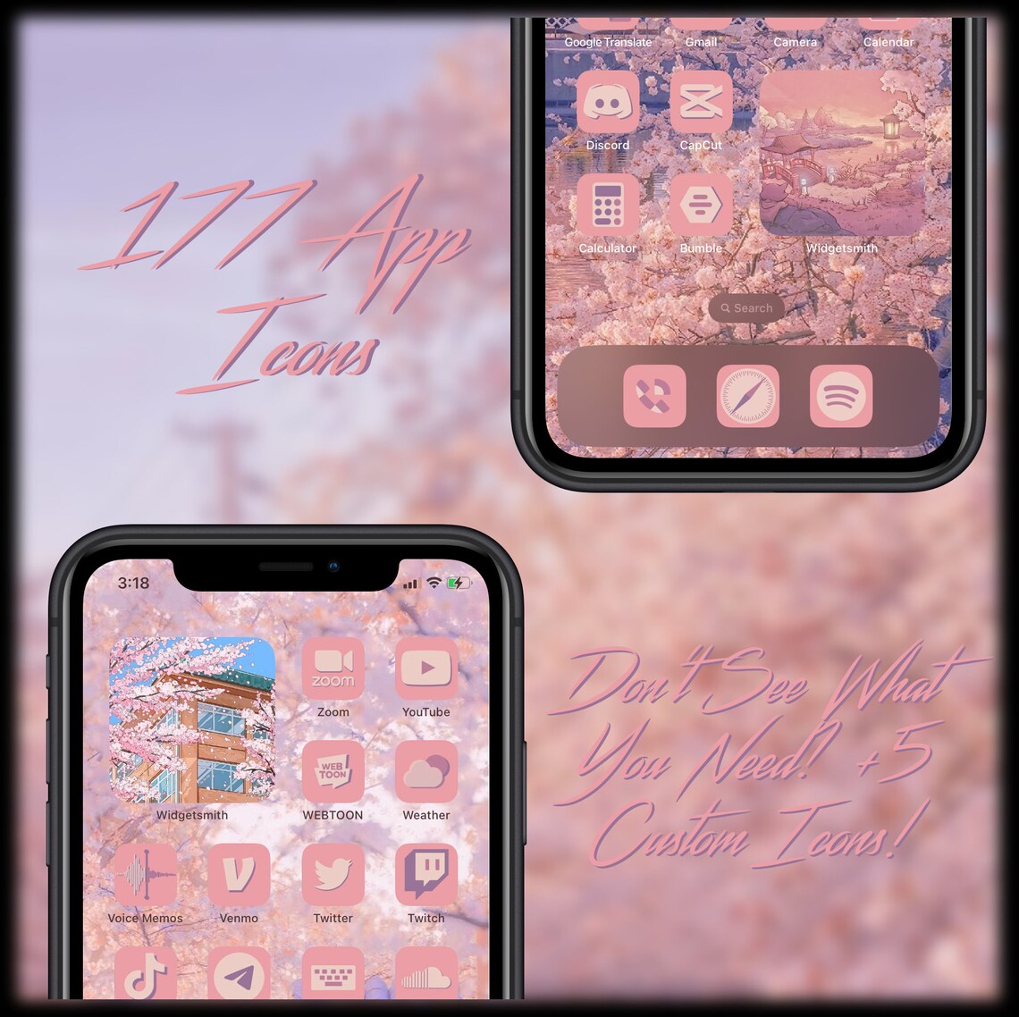 Cherry Blossom Lo-fi Aesthetic Ios 16 App Icon Set | 177 App Icon Set ...