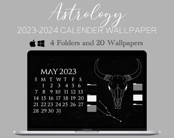 Astrology Zodiac Sign Theme 2023-2024 Calendar Wallpaper & Folders | Mac and Windows Folder Icons | 20 Wallpapers and 4 Folder Icons